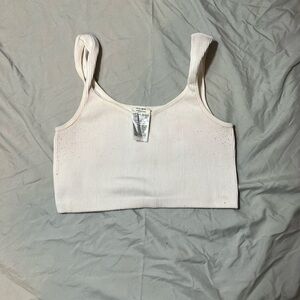White Cropped Tank